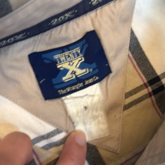 Wrangler Twenty X Plaid Long Sleeve Button Down Shirt Men's XL - Picture 7 of 10